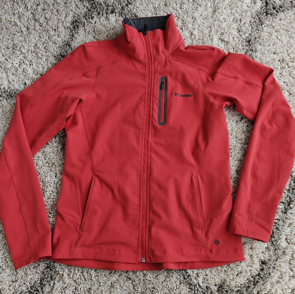 Columbia Red Zip-Up Softshell Jacket